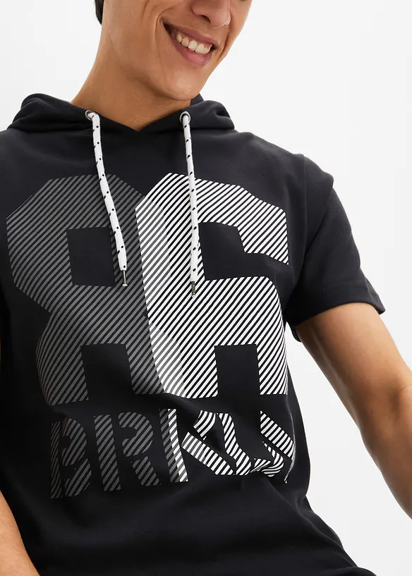 T-shirt med luva i tungt material, bonprix