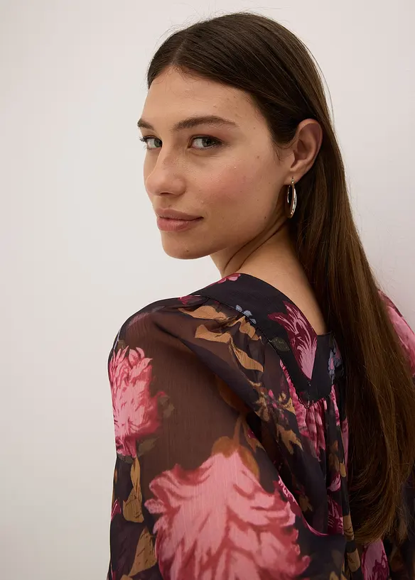 Blus med ballongformad nederkant, bonprix