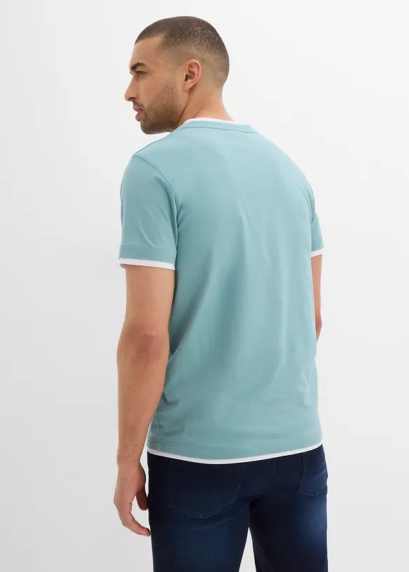 T-shirt med 2-i-1-look (2-pack), bonprix