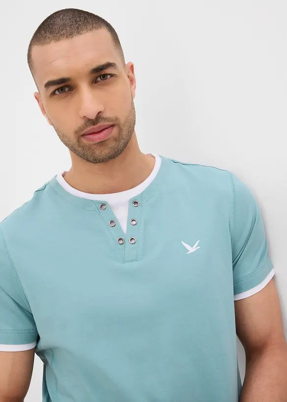 T-shirt med 2-i-1-look (2-pack), bonprix