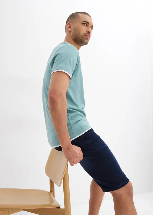 T-shirt med 2-i-1-look (2-pack), bonprix