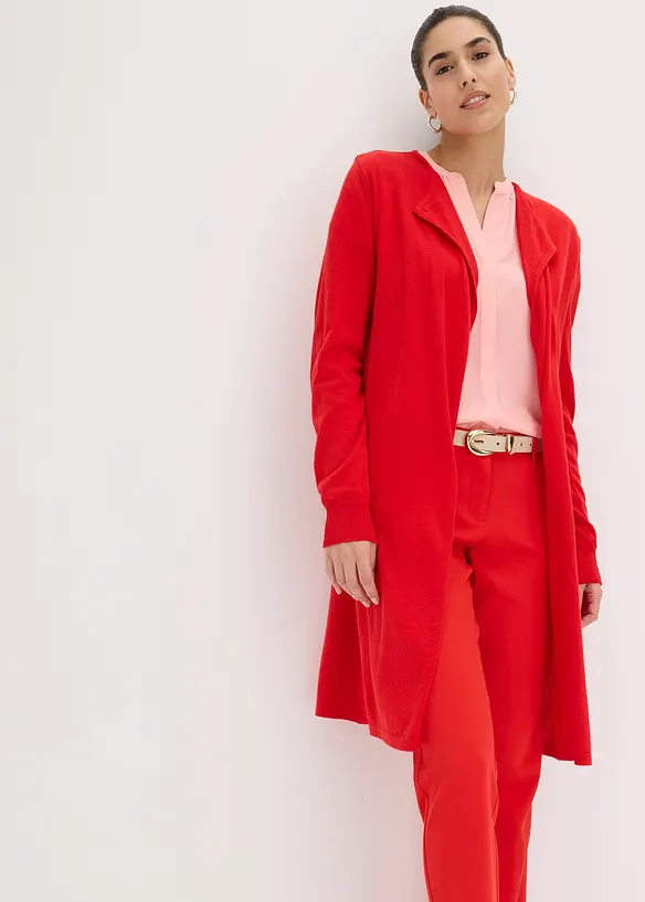 Lång cardigan i bomullsblandning, bonprix