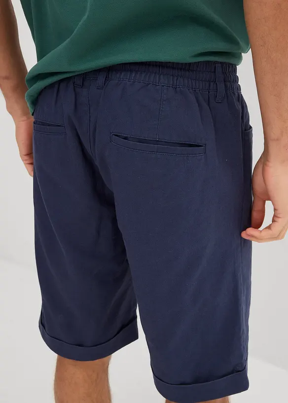 Dra på-shorts i linneblandning, Regular Fit, bonprix