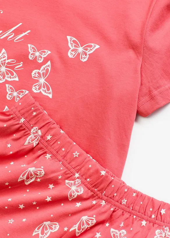 Pyjamas med shorts, av ren bomull, bonprix