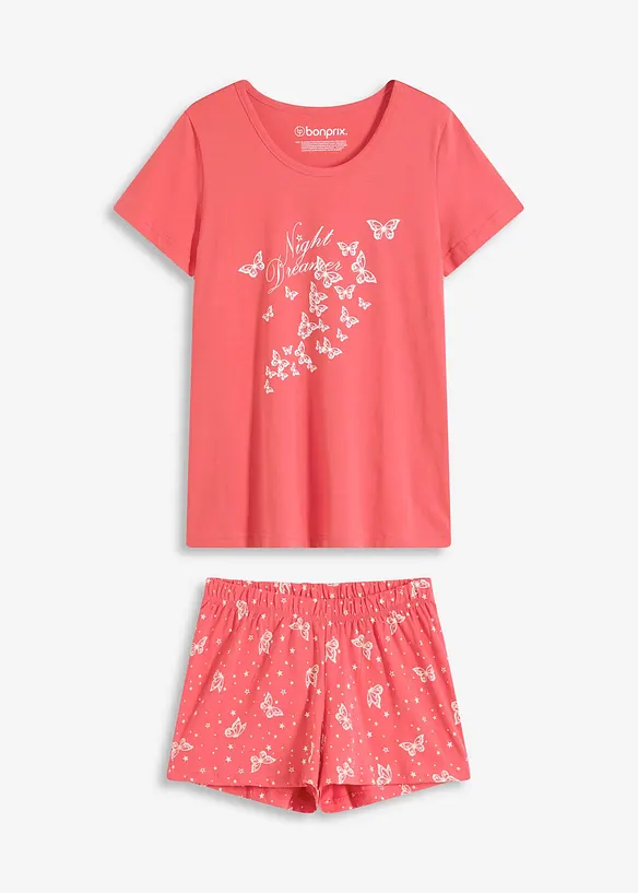 Pyjamas med shorts, av ren bomull, bonprix