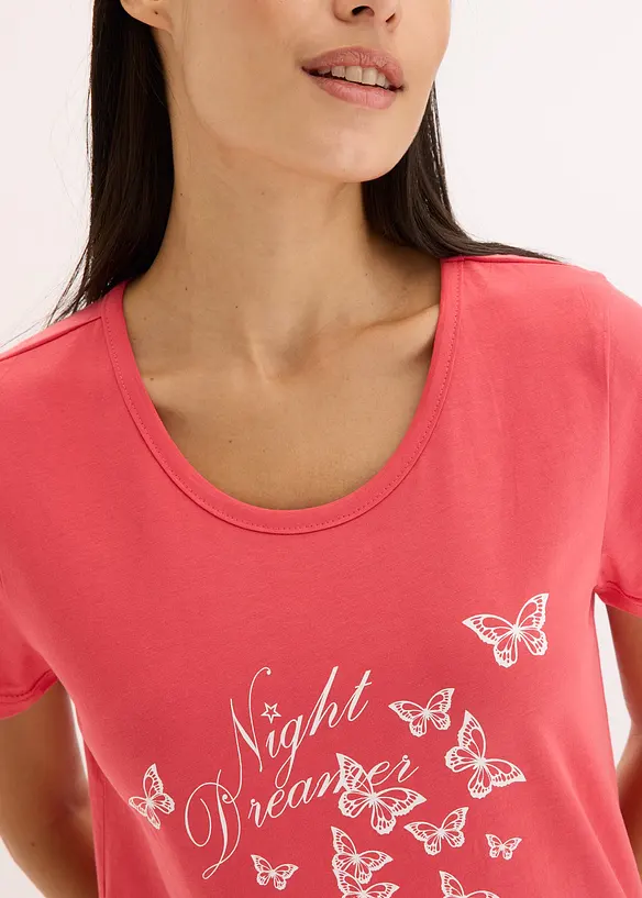 Pyjamas med shorts, av ren bomull, bonprix