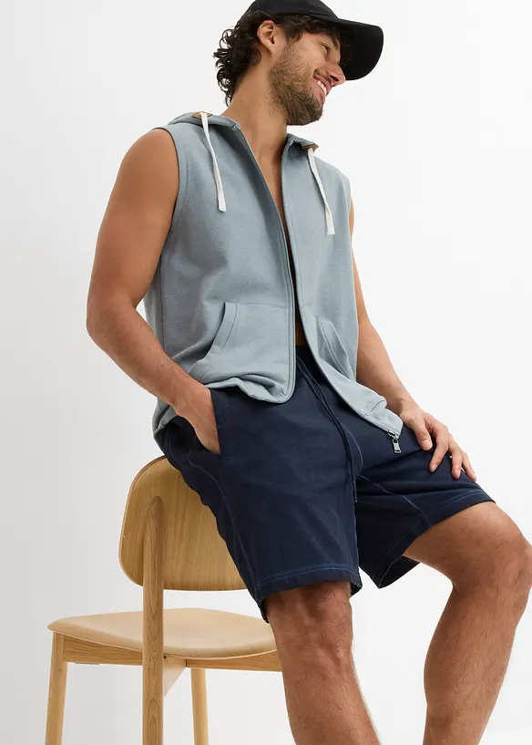 Trikåbermudas med urtvättad look, bonprix