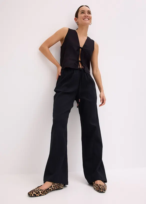 Vid byxa med struktureffekt, bonprix