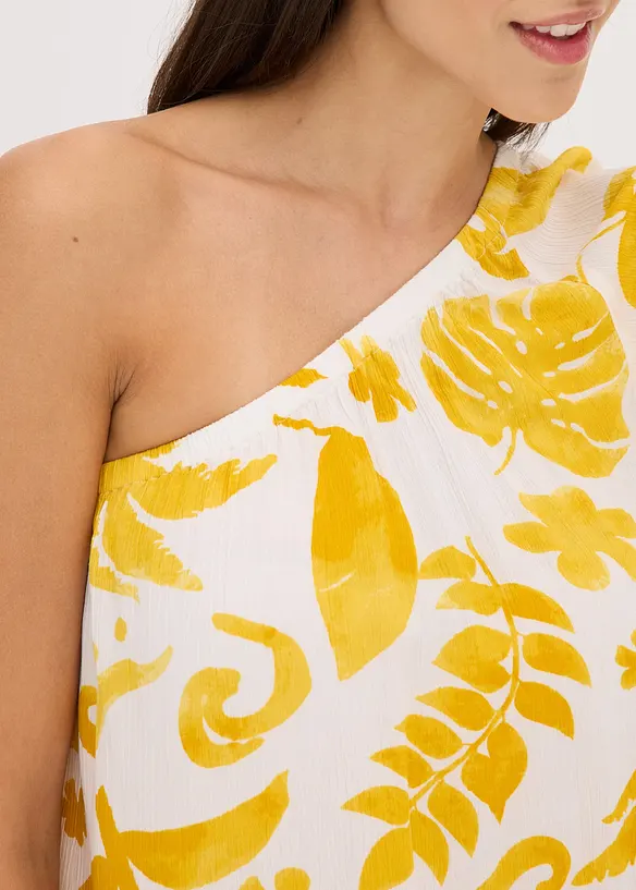 Blus i one-shoulder-modell av viskos med struktur, bonprix
