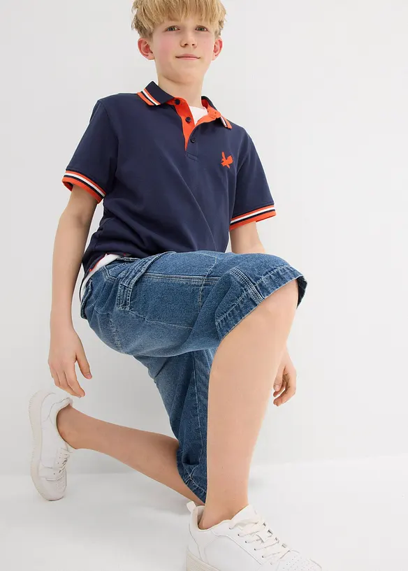 Jeansshorts av ren bomull, Loose Fit, bonprix