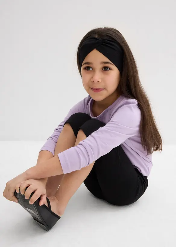 Caprileggings i elastisk bomullsmix för barn (2-pack), bonprix