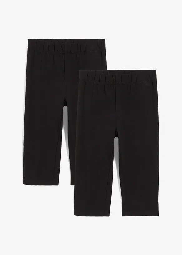 Caprileggings i elastisk bomullsmix för barn (2-pack), bonprix
