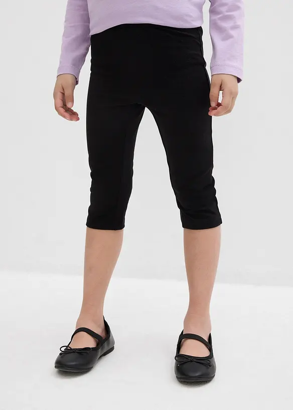 Caprileggings i elastisk bomullsmix för barn (2-pack), bonprix