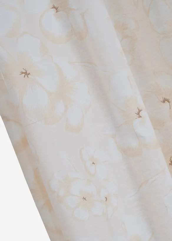 Blommönstrad gardin i återvunnen polyester (1-pack), bonprix