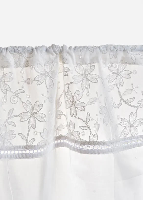 Cafégardin av ekologisk bomull med broderi, bonprix