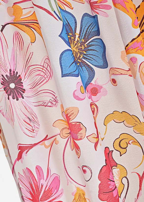 Gardin av återvunnen polyester med blommönster (1-pack), bonprix