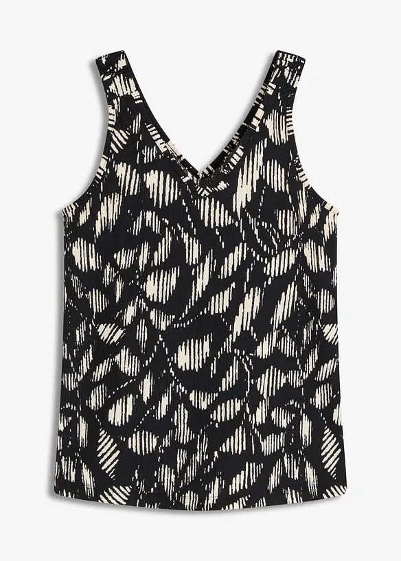 Mönstrat linne av jersey med struktur, bonprix