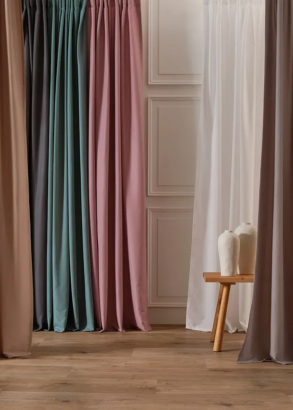 Gardinlängd i lättskött mikrofiber (2-pack), bonprix