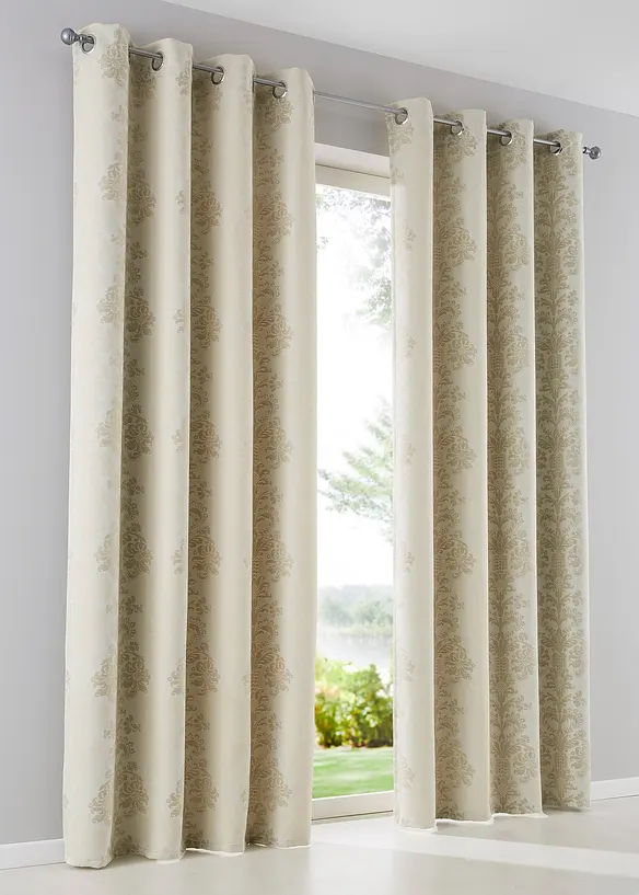 Mörkläggande gardinlängd i jacquard med termofunktion (1-pack), bonprix