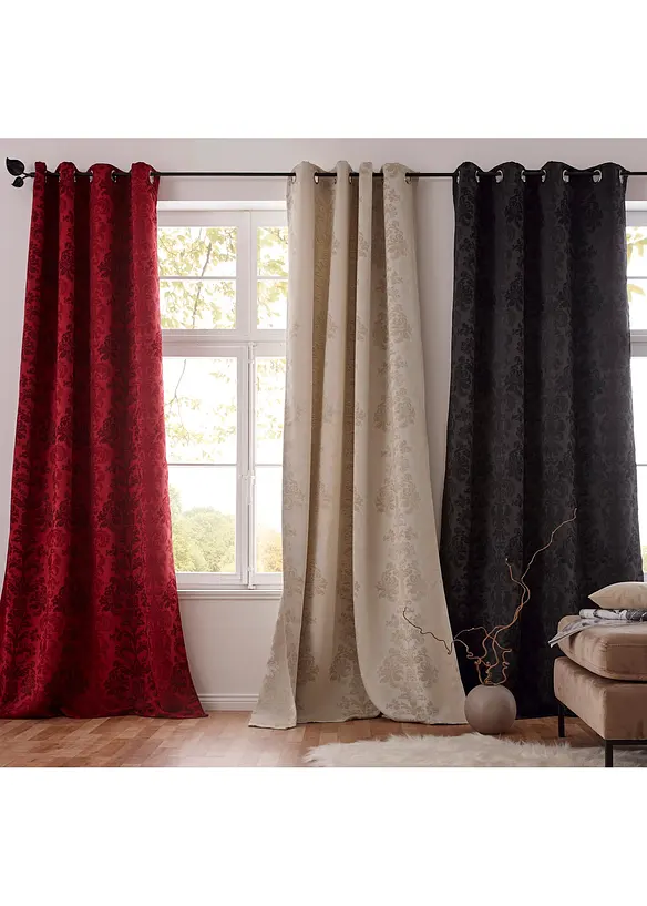 Mörkläggande gardinlängd i jacquard med termofunktion (1-pack), bonprix