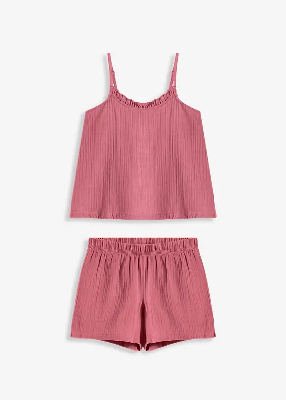 Muslinpyjamas med shorts och smala axelband, bonprix