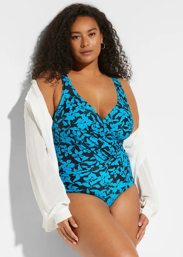 Baddräkt med omlottlook och lätt formande effekt, bonprix