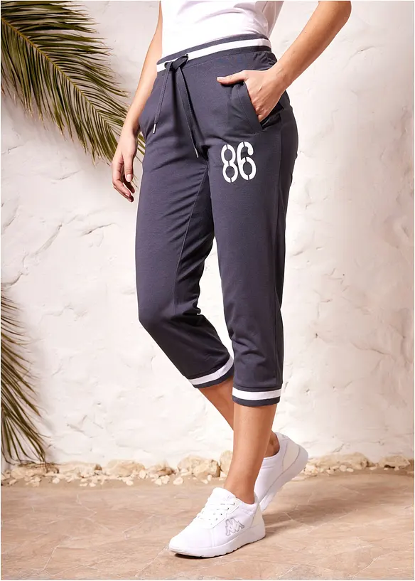 Joggingbyxa i 3/4-längd, av bomullsmix, bonprix