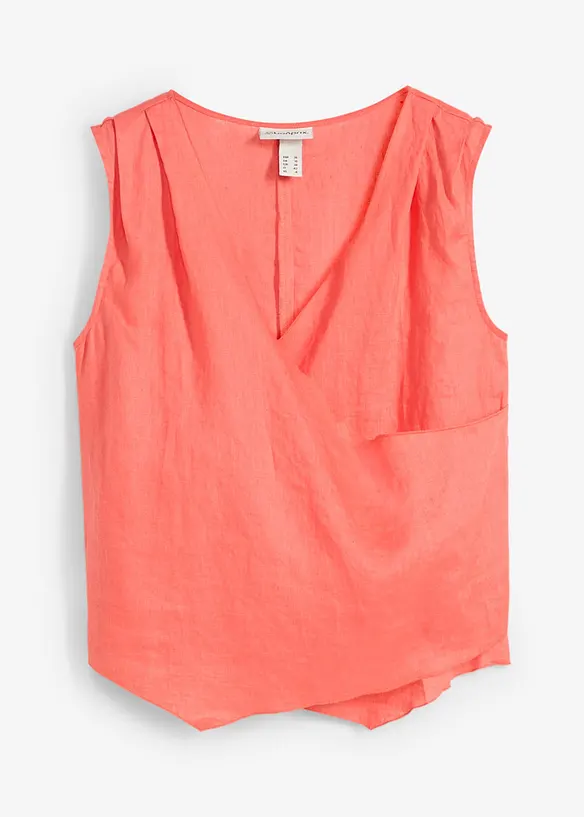 Bluslinne med omlottlook i rent linnematerial, bonprix