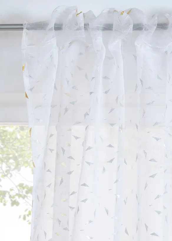 Gardin med återvunnen polyester och glansigt tryck (1 styck), bonprix