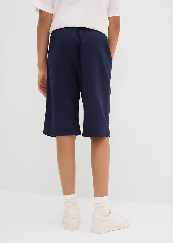 Dra på-shorts i material med linneandel, Regular Fit, bonprix