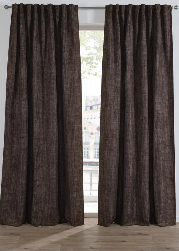 Mörkläggande gardinlängd med elegant struktur (1-pack), bonprix
