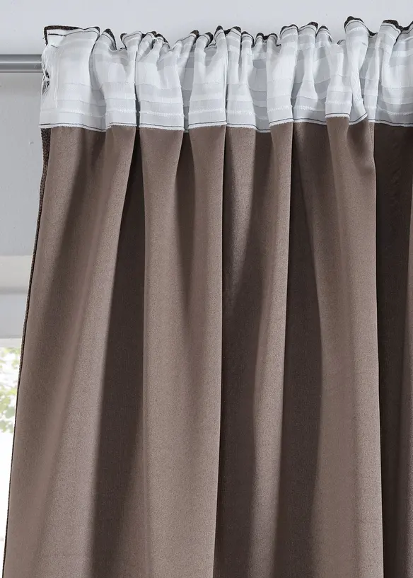 Mörkläggande gardinlängd med elegant struktur (1-pack), bonprix