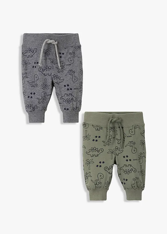 Trikåbyxa för bebisar (2-pack), ekologisk bomull, bonprix