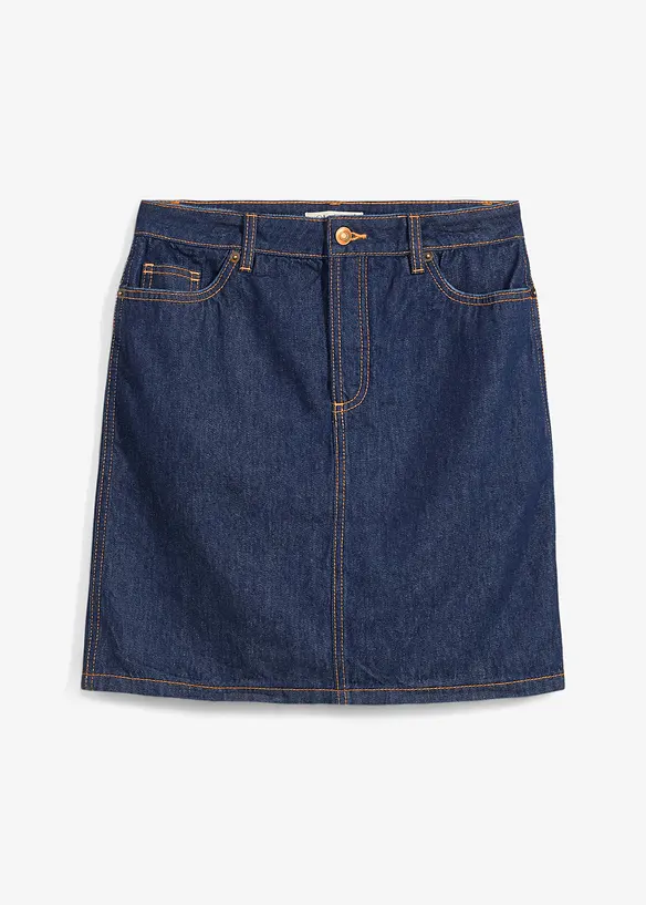 Jeanskjol Mid Waist, Low Stretch, bonprix