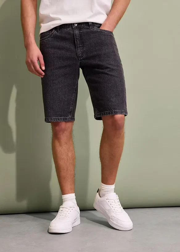 Stretchiga jeansbermudas, Relaxed Fit, bonprix