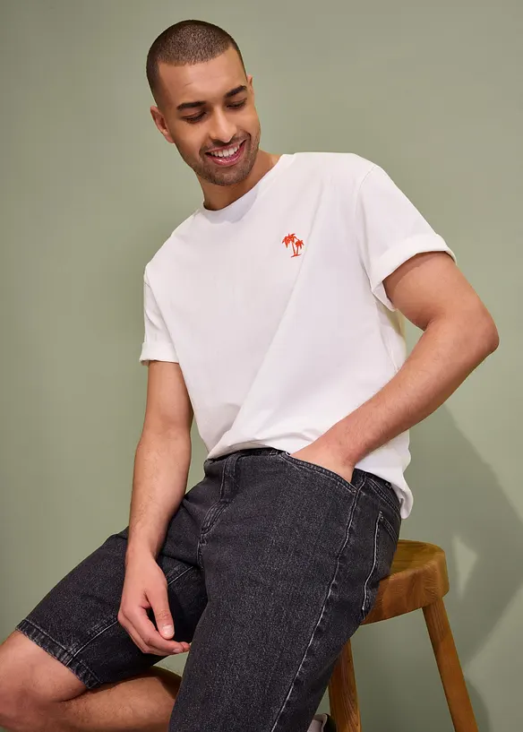 Stretchiga jeansbermudas, Relaxed Fit, bonprix