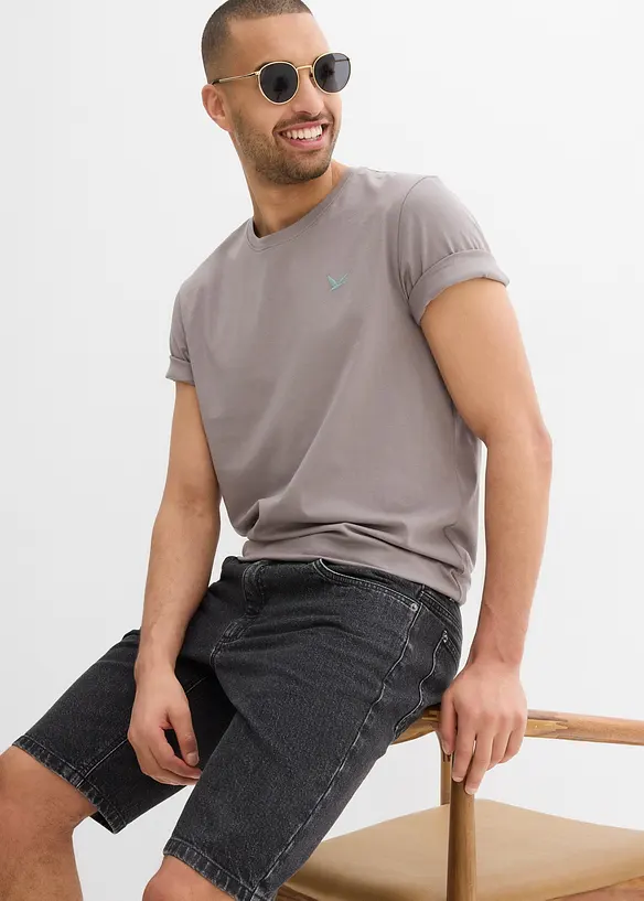 Stretchiga jeansbermudas, Relaxed Fit, bonprix