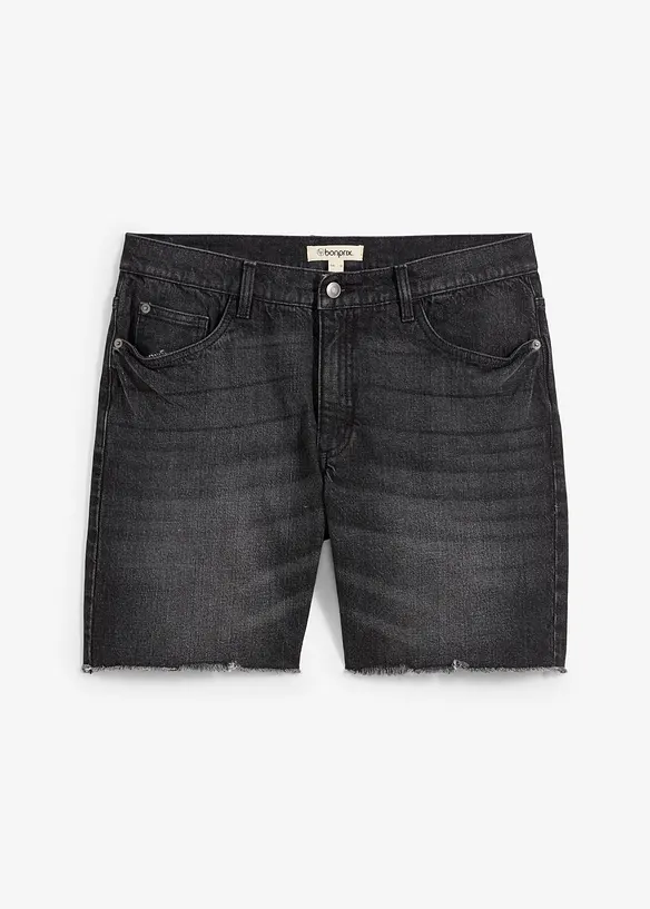 Långa jeansshorts med ofållade benslut, Relaxed Fit, bonprix