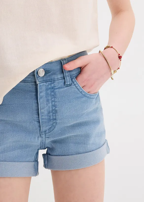 Jeansshorts Mid Waist för barn, bonprix