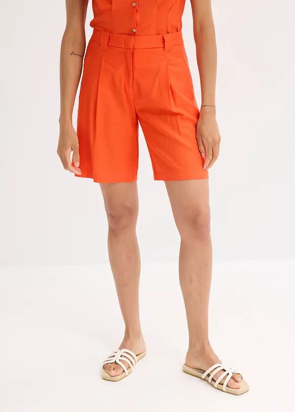 Shorts i tunn linnemix, bonprix