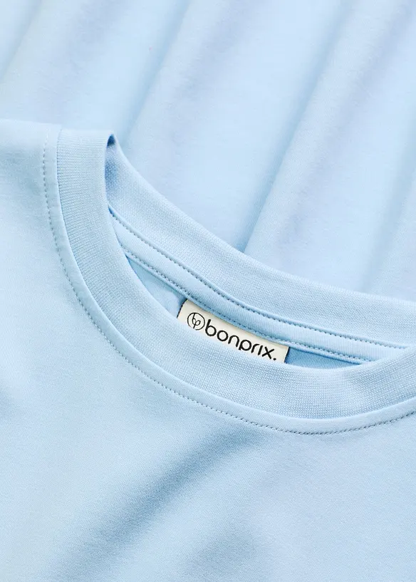 Jerseyklänning i tjockt material av ekologisk bomull, bonprix
