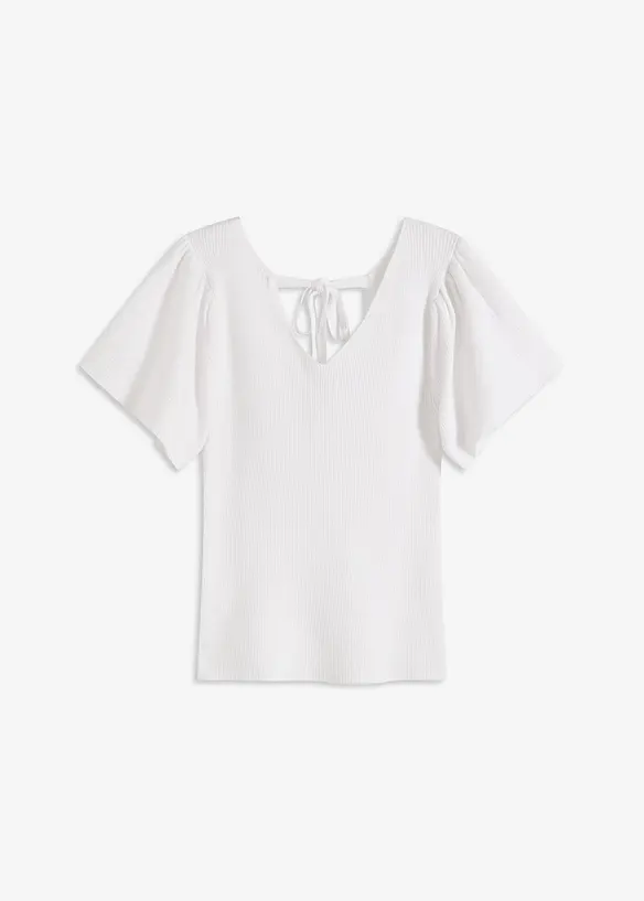 Ribbstickad topp av viskosmix, bonprix