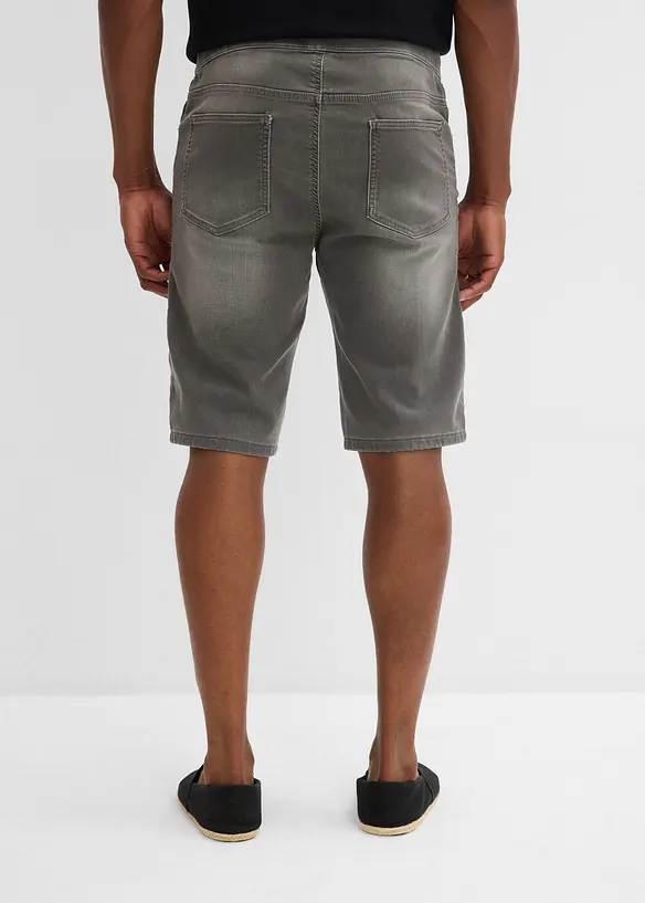 Trikåbermudas med bekvämt snitt och jeanslook, normal passform, bonprix