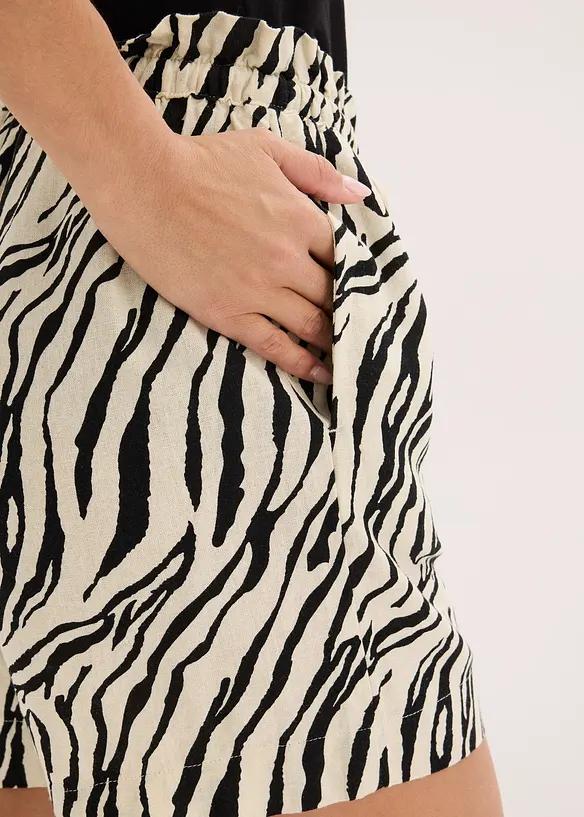 Paperbag-shorts med snörning, bonprix