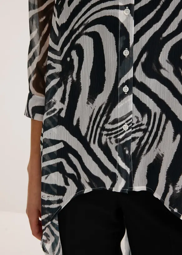Lång blus i chiffong, bonprix