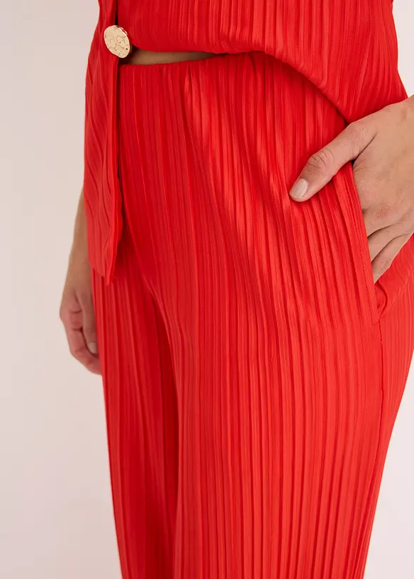 Plisserad jerseybyxa, bonprix