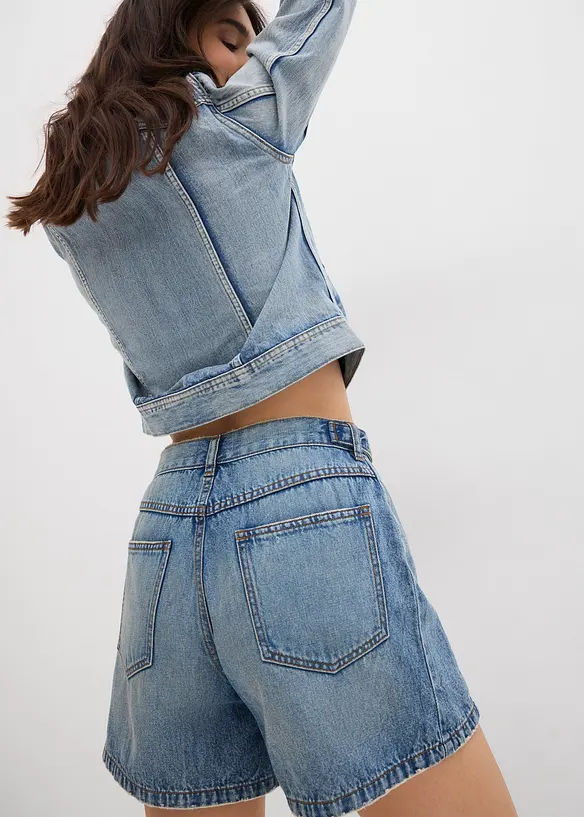 Jeansshorts Mid Waist, Low Stretch, bonprix
