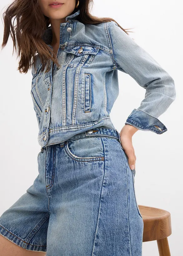 Jeansshorts Mid Waist, Low Stretch, bonprix