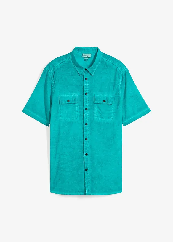Kortärmad skjorta med tvättad look, bonprix