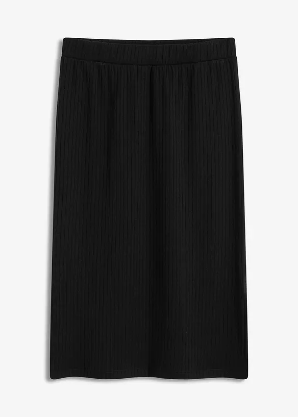 Ribbad jerseykjol, bonprix